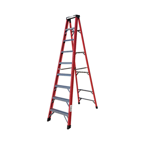 Escalera Tijera Fibra de Vidrio 9 Peldaños - Alto 2.7 m