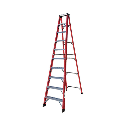 Escalera Tijera Fibra de Vidrio 10 Peldaños - Alto 3.0 m
