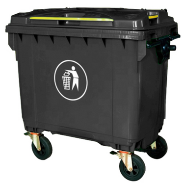 Contenedor de Basura 660 litros Negro HDPE