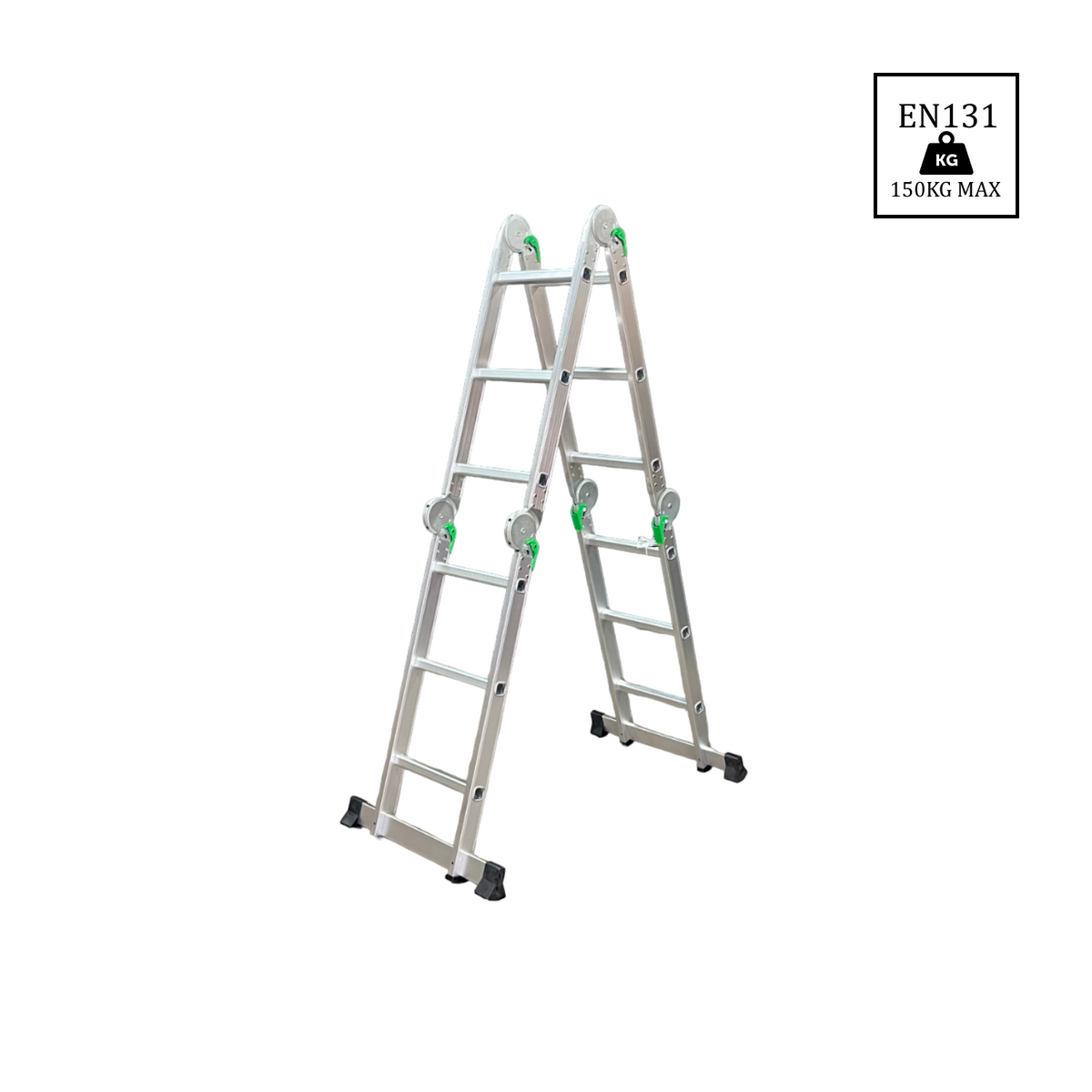 Escalera Articulada 12 Peldaños Multiuso Aluminio 4x3 -  3.46 m