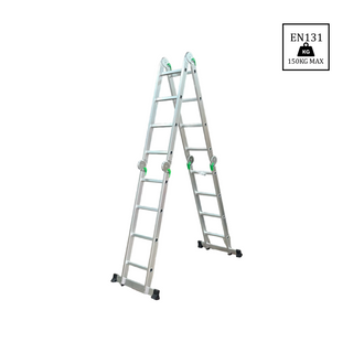 Escalera Articulada 16 Peldaños Multiuso Aluminio 4x4 - 4.56 m