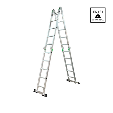 Escalera Articulada 20 Peldaños Multiuso Aluminio 4x5 - 5.64 m