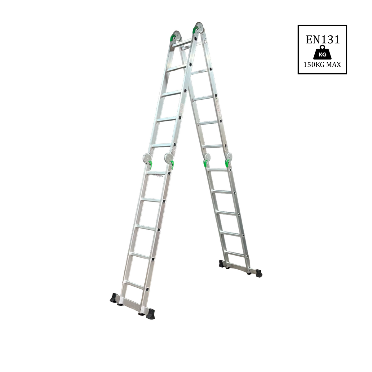 Escalera Articulada 20 Peldaños Multiuso Aluminio 4x5 - 5.64 m