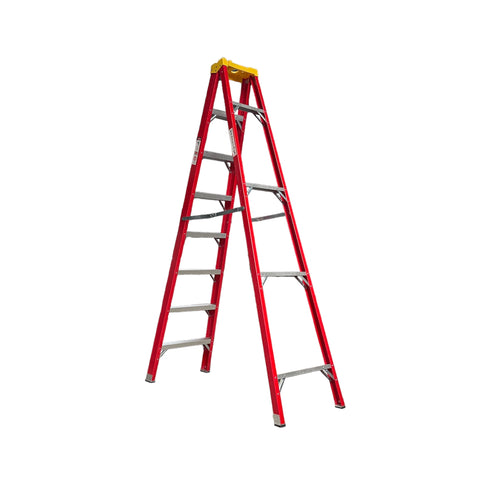 Escalera Tijera Fibra de Vidrio 8 Peldaños - Alto 2.4 m