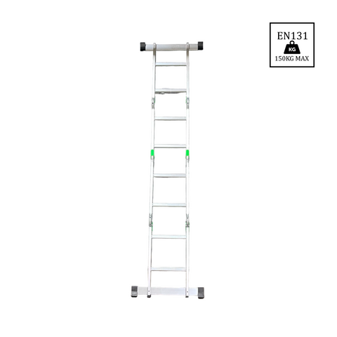 Escalera Articulada 8 Peldaños Multiuso Aluminio 4x2 - 2.38 m