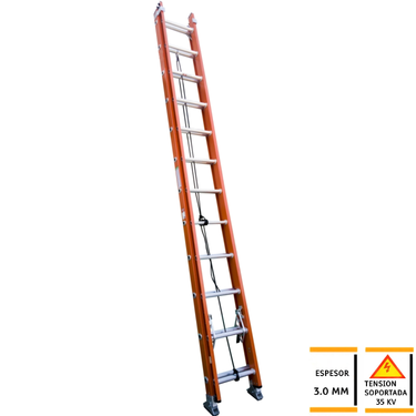 Escalera Telescópica Fibra de Vidrio 24 peldaños - 7.2m